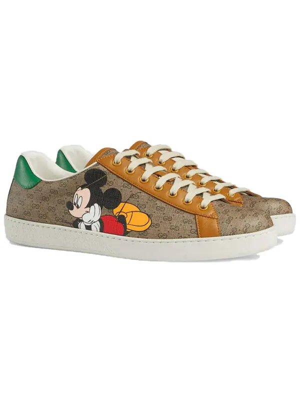 Кроссовки disney x ace low 'mickey mouse - beige' Gucci — изображение 2 из 4, коричневый