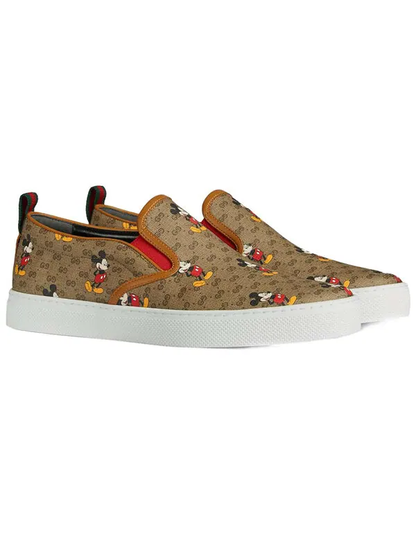 Кроссовки disney x gg supreme slip-on 'mickey mouse' Gucci — изображение 2 из 4, коричневый