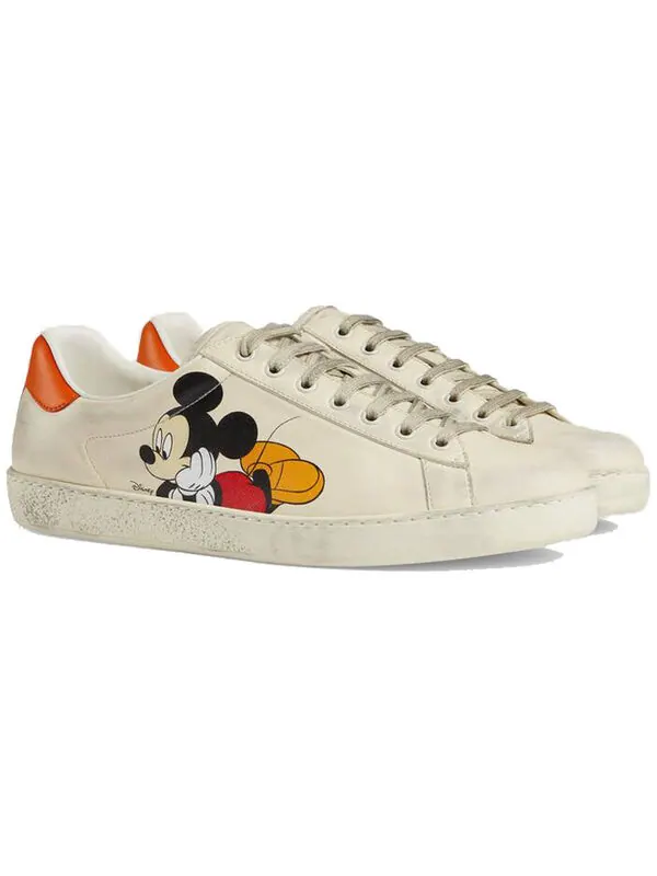Кроссовки disney x ace low 'mickey mouse - ivory' Gucci — изображение 2 из 4, белый