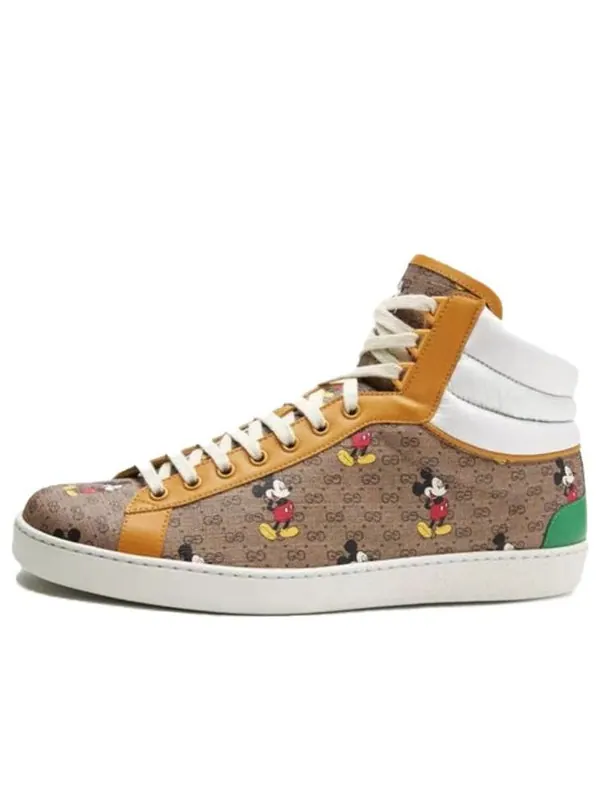 Кроссовки x disney mickey mouse gg sneakers 'brown yellow' Gucci — изображение 1 из 4, мульти
