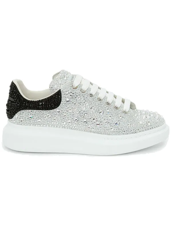 Кроссовки crystal-embellished oversized sneakers 'silver black' Alexander Mcqueen — изображение 2 из 4, серебристый/черный