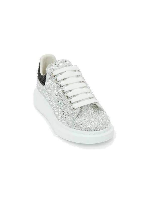 Кроссовки crystal-embellished oversized sneakers 'silver black' Alexander Mcqueen — изображение 3 из 4, серебристый/черный
