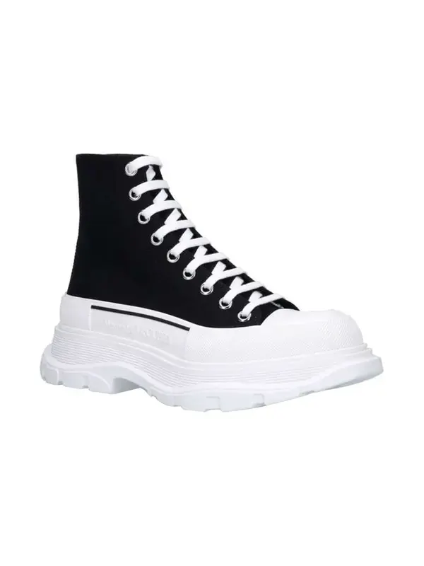 Кроссовки canvas tread slick high top sneakers 'black white' Alexander Mcqueen — изображение 2 из 3, черный/белый
