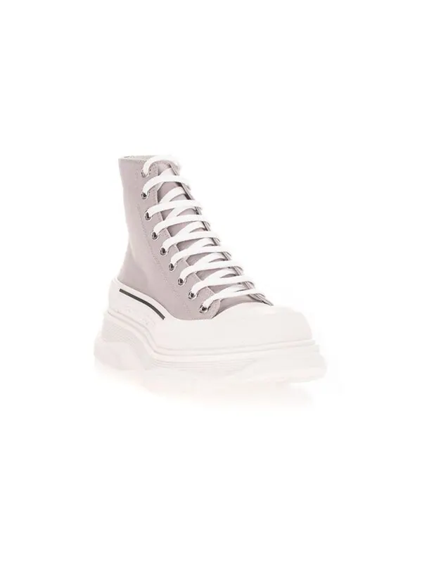 Кроссовки canvas tread slick high top sneakers 'grey white' Alexander Mcqueen — изображение 3 из 4, серый/белый
