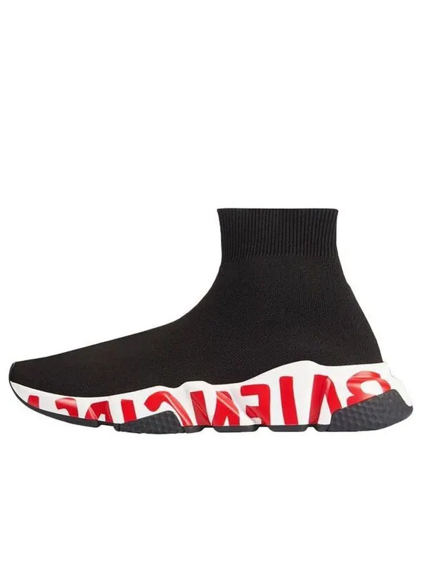 Кроссовки speed trainer 'midsole graffiti - black red' Balenciaga — изображение 1 из 4, черный/красный/белый