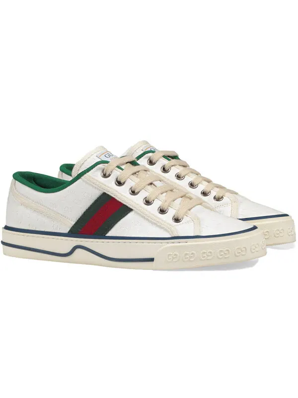 Кроссовки tennis 1977 'white mini gg' Gucci — изображение 2 из 4, белый/зеленый/красный