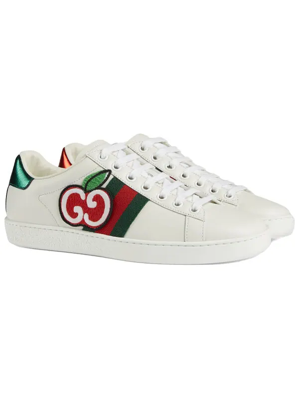 Кроссовки ace low 'gg apple patch - white' Gucci — изображение 2 из 4, белый