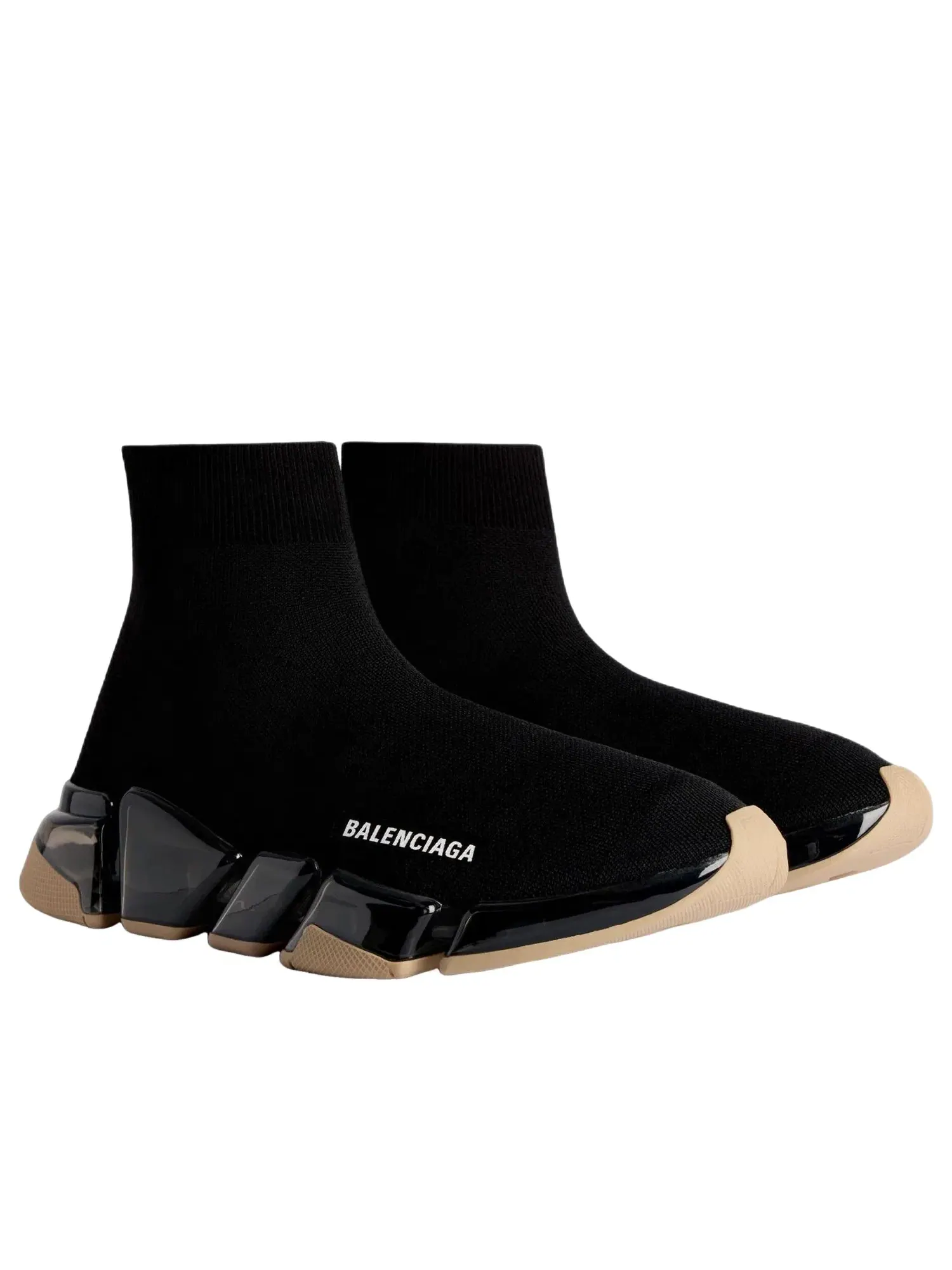 Женские кроссовки с прозрачной подошвой Balenciaga Speed 2.0 — изображение 3 из 7, черный