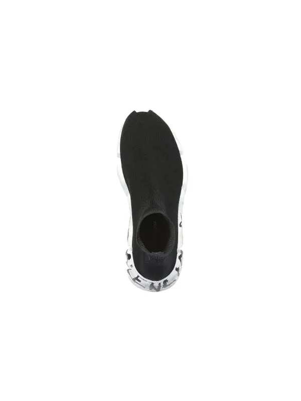 Кроссовки speed 2.0 graffiti sneakers 'black recycled knit and white sole unit' Balenciaga — изображение 3 из 4, черный/белый