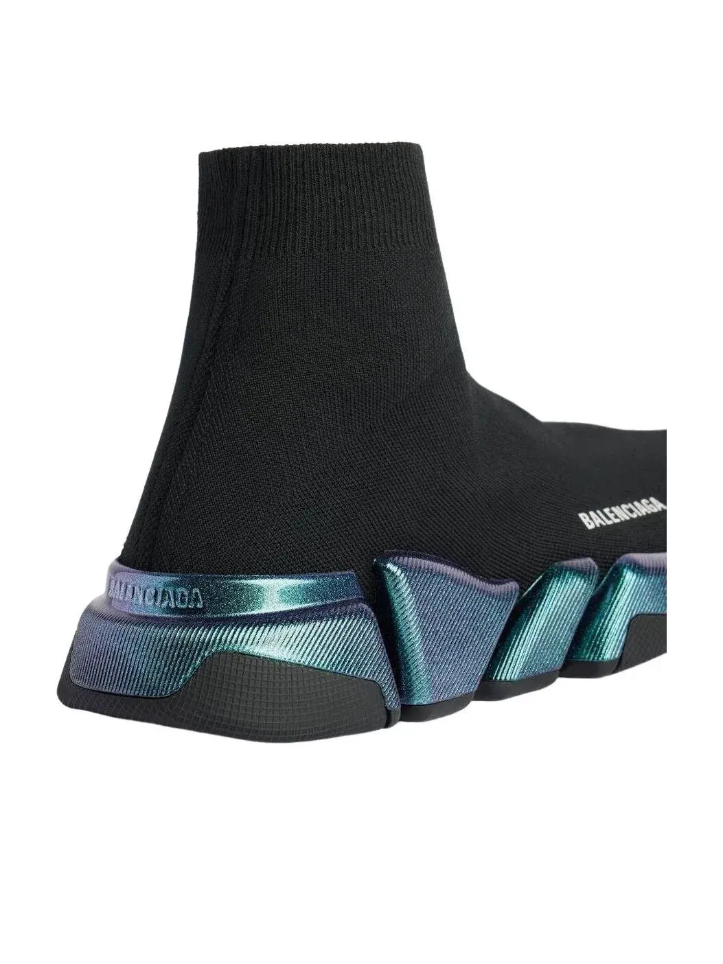 Женские кроссовки высокие с принтом Balenciaga Speed 2.0 Iridescent — изображение 6 из 8, черный