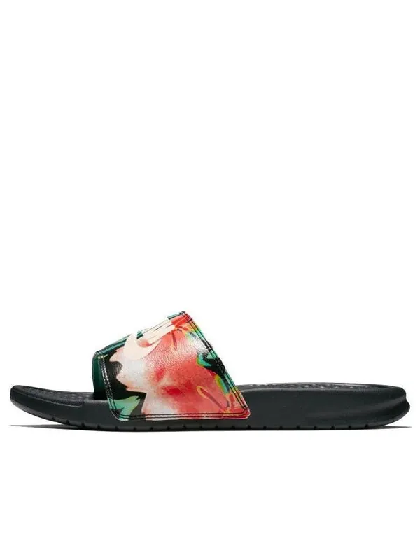 Тапочки benassi jdi print 'black floral' Nike