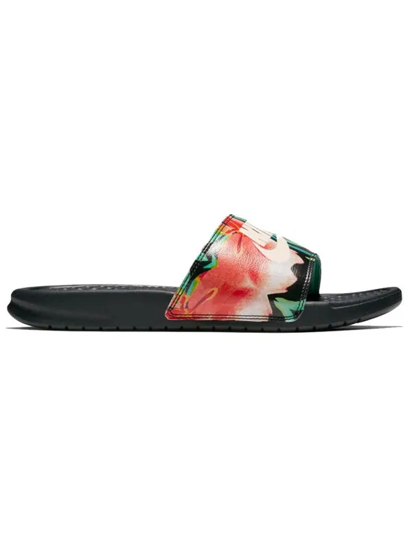 Тапочки benassi jdi print 'black floral' Nike — изображение 2 из 4, черный