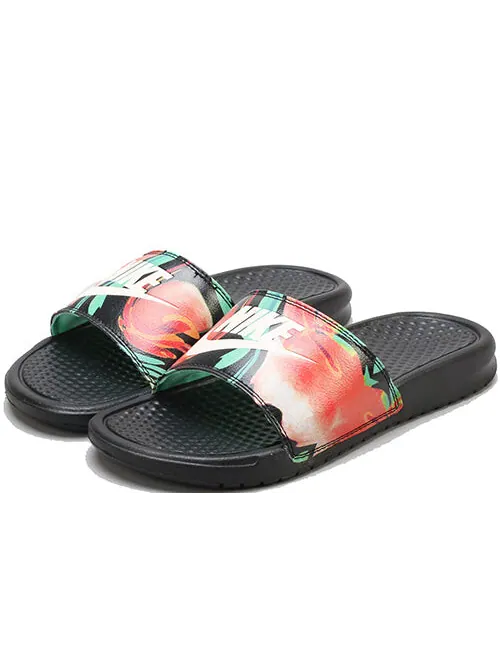 Тапочки benassi jdi print 'black floral' Nike — изображение 3 из 4, черный