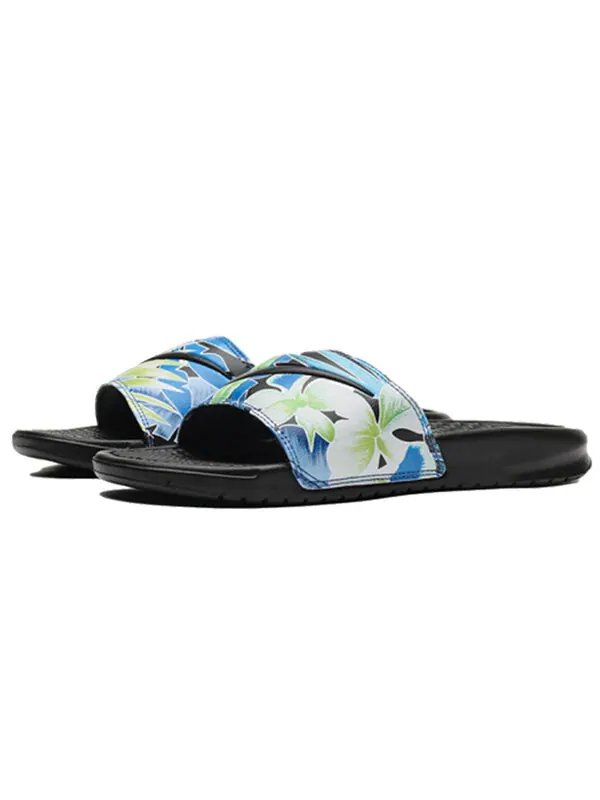 Тапочки benassi jdi print 'black' Nike — изображение 2 из 4, черный/белый--зеленый
