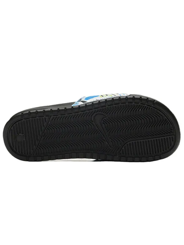 Тапочки benassi jdi print 'black' Nike — изображение 4 из 4, черный/белый--зеленый