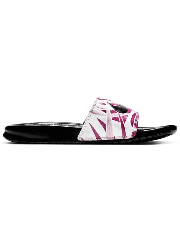 Тапочки benassi jdi print 'black active fuchsia' Nike — изображение 2 из 4, черный