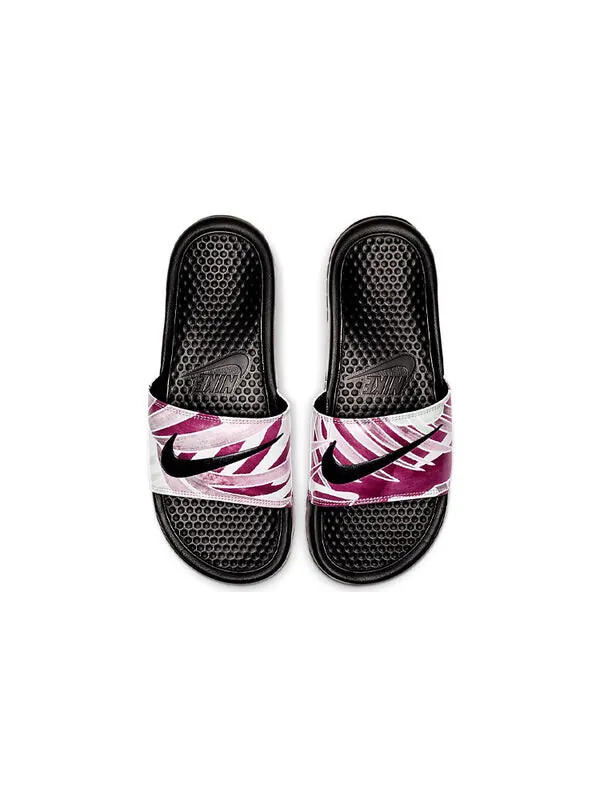 Тапочки benassi jdi print 'black active fuchsia' Nike — изображение 3 из 4, черный