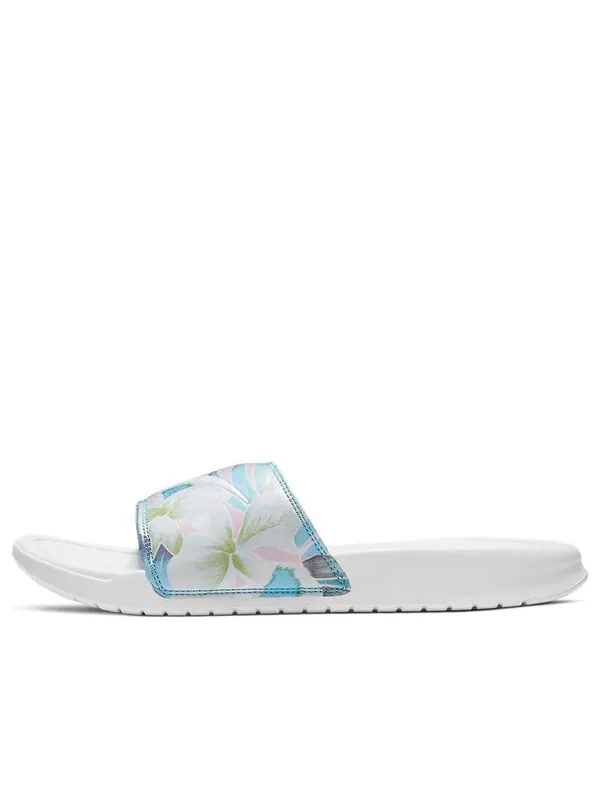 Тапочки benassi jdi floral flowers white blue slippers 'white blue' Nike