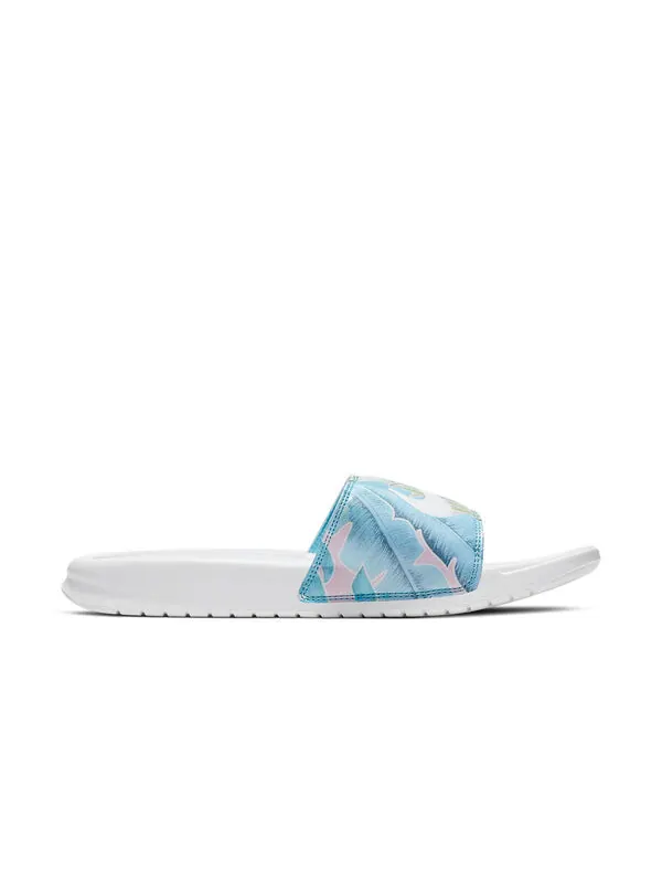 Тапочки benassi jdi floral flowers white blue slippers 'white blue' Nike — изображение 2 из 4, белый/синий