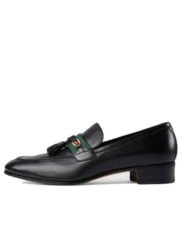 Кроссовки interlocking g tassel leather loafers 'black' Gucci — изображение 1 из 4, черный