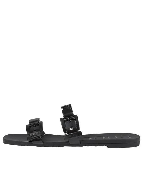 Сандалии rubber slide sandal 'black' Gucci — изображение 1 из 4, черный