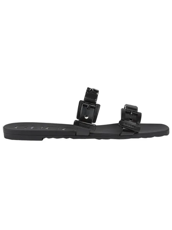 Сандалии rubber slide sandal 'black' Gucci — изображение 2 из 4, черный