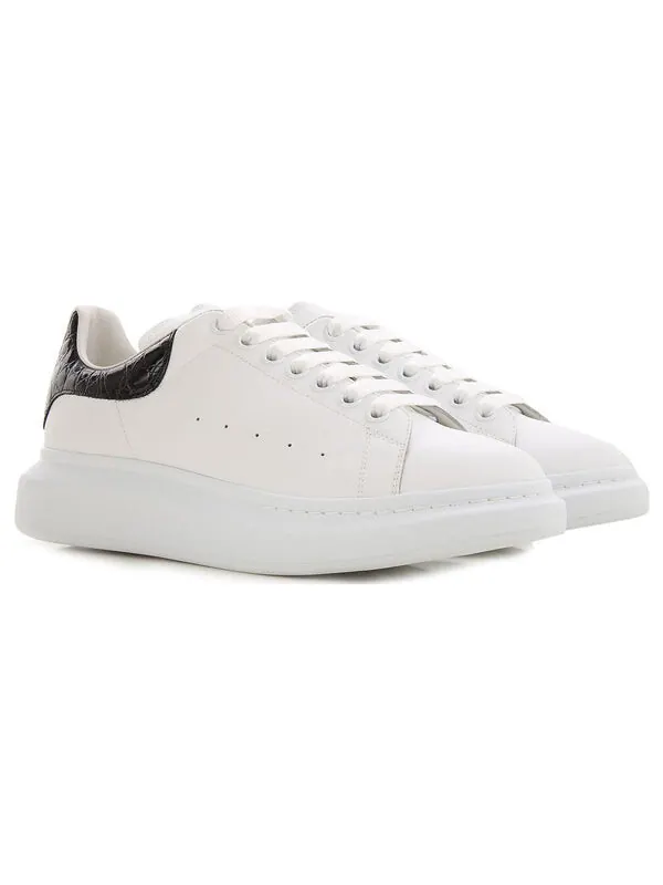 Кроссовки oversized sneaker 'black crocodile' Alexander Mcqueen — изображение 3 из 4, белый/черный