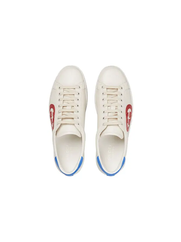 Кроссовки ace 'interlocking g - white red blue' Gucci — изображение 3 из 4, белый