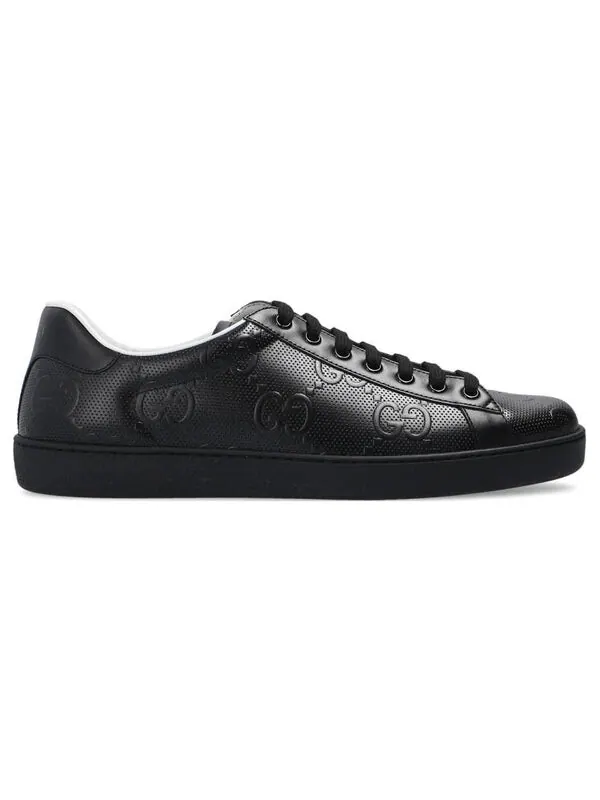 Кроссовки ace 'gg embossed - black' Gucci — изображение 2 из 4, черный