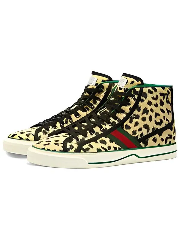 Кроссовки tennis 1977 high top sneakers 'yellow black' Gucci — изображение 2 из 2, желтый/черный/мульти