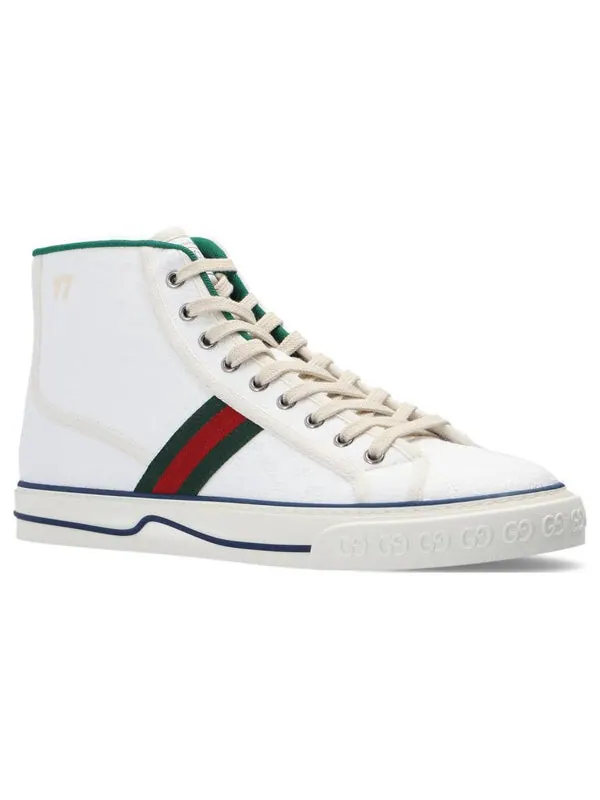 Кроссовки tennis 1977 high 'white mini gg' Gucci — изображение 1 из 3, белый/зеленый/красный