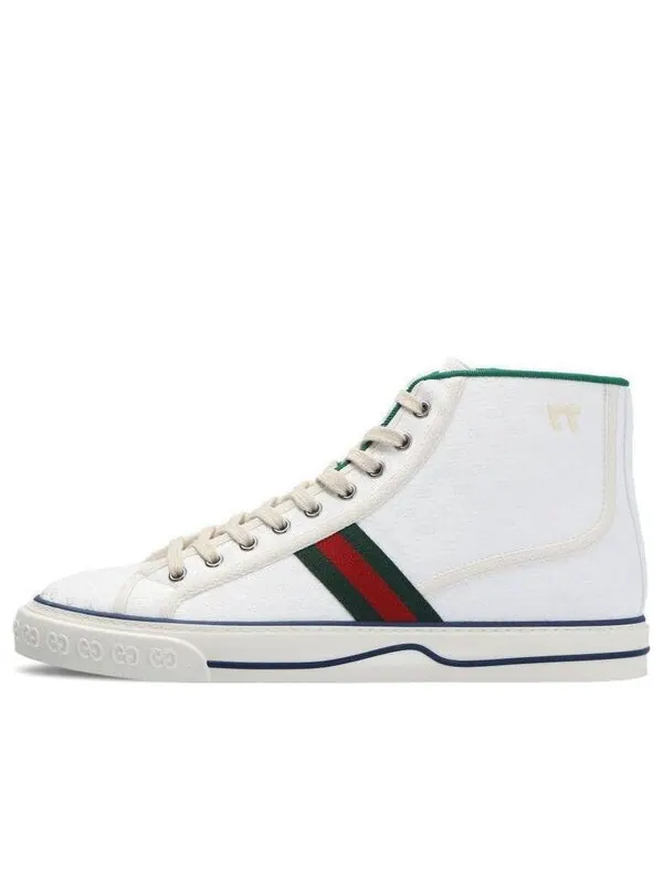 Кроссовки tennis 1977 high 'white mini gg' Gucci — изображение 2 из 3, белый/зеленый/красный