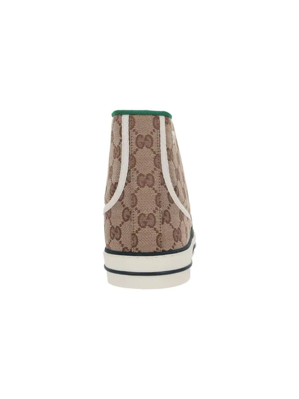 Кроссовки tennis 1977 high 'beige ebony' Gucci — изображение 3 из 3, бежевый//зеленый/красный