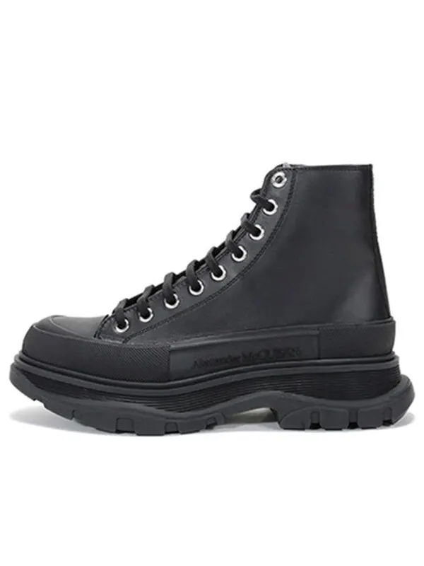 Кроссовки tread slick lace up boot 'triple black leather' Alexander Mcqueen — изображение 1 из 4, черный/черный/черный