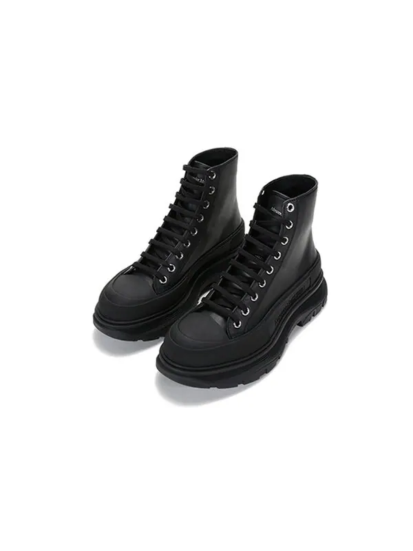 Кроссовки tread slick lace up boot 'triple black leather' Alexander Mcqueen — изображение 3 из 4, черный/черный/черный