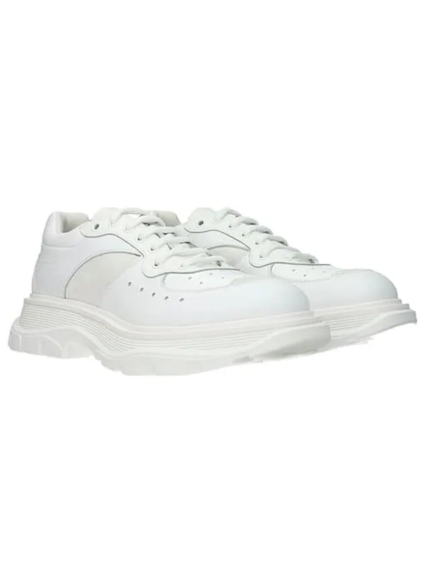 Кроссовки tread suede-panelled leather trainers 'white' Alexander Mcqueen — изображение 2 из 4, белый