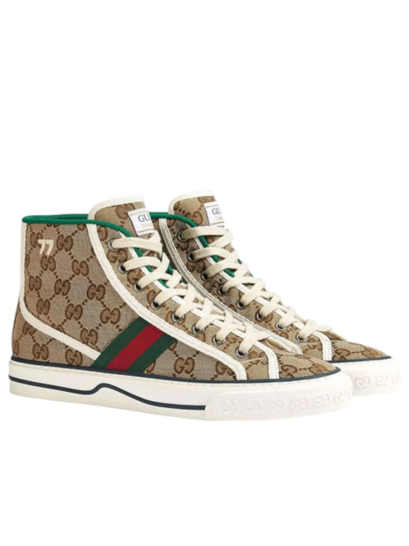 Кроссовки Gucci Tennis 1977 High Top, высокий верх — изображение 2 из 4, коричневый