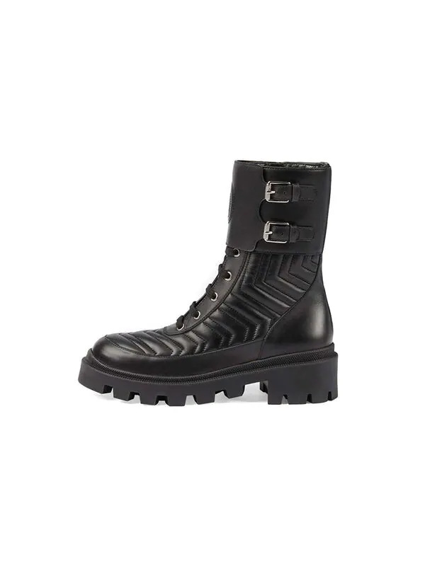 Кроссовки frances interlocking g combat boots 'black' Gucci — изображение 2 из 4, черный