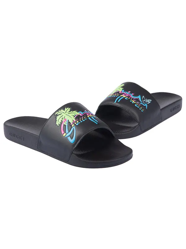 Сандалии pursuit slide 'hawaii - black' Gucci — изображение 2 из 4, черный