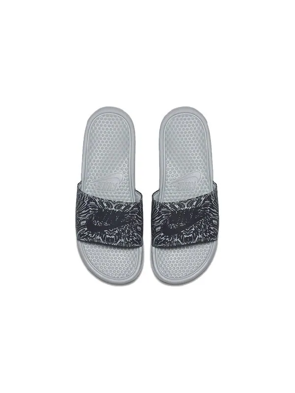 Тапочки benassi jdi slide 'wolf grey' Nike — изображение 4 из 4, черный/белый
