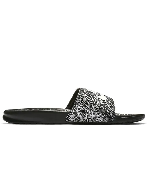 Тапочки benassi jdi print 'black summit white' Nike — изображение 2 из 4, черный