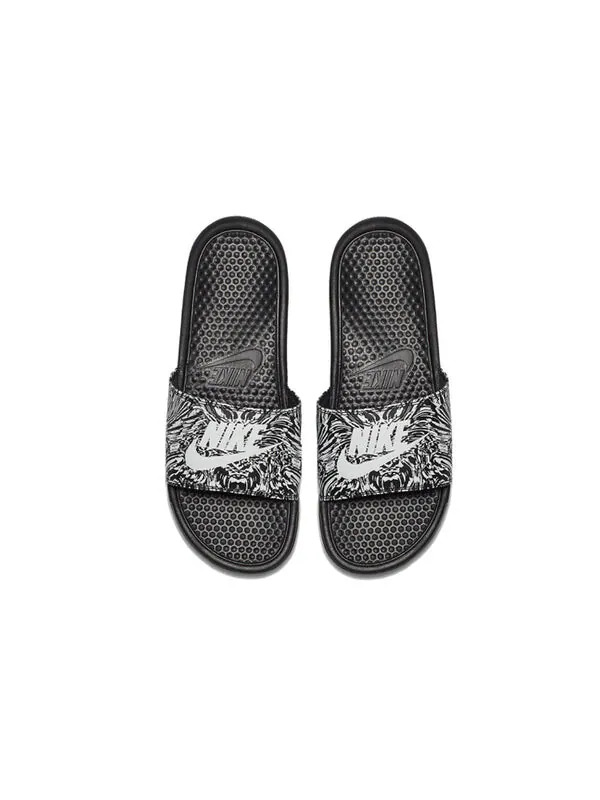 Тапочки benassi jdi print 'black summit white' Nike — изображение 3 из 4, черный