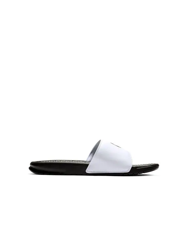 Тапочки jdi black white smiling face slippers 'black white' Nike — изображение 2 из 4, черный/белый