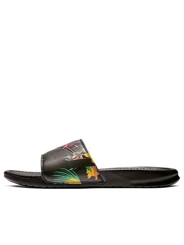 Тапочки benassi jdi print slide 'black tropical' Nike — изображение 1 из 4, черный