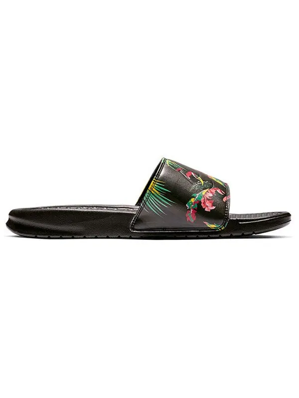 Тапочки benassi jdi print slide 'black tropical' Nike — изображение 2 из 4, черный