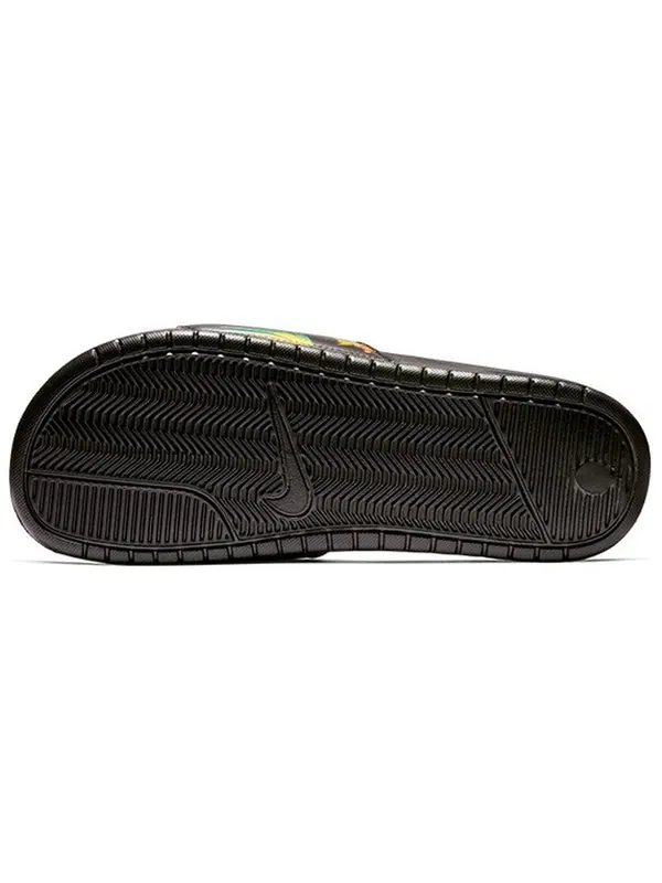 Тапочки benassi jdi print slide 'black tropical' Nike — изображение 4 из 4, черный