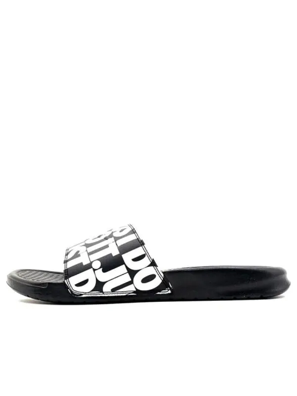 Тапочки benassi jdi print 'white' Nike — изображение 1 из 4, черный/белый