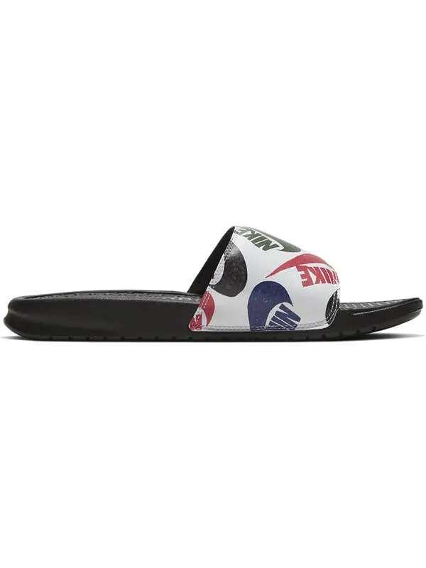 Тапочки benassi jdi slide 'swoosh print' Nike — изображение 2 из 4, черный