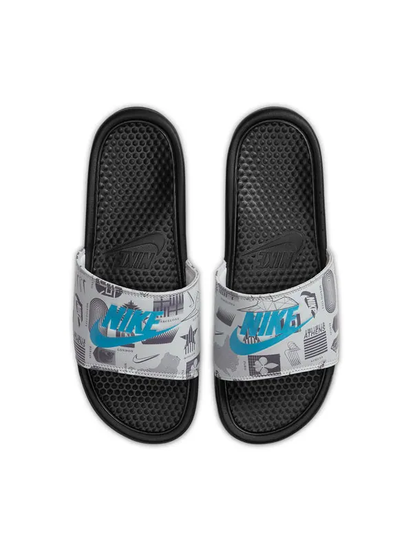 Тапочки benassi jdi slide 'worldwide pack' Nike — изображение 3 из 4, черный / белый