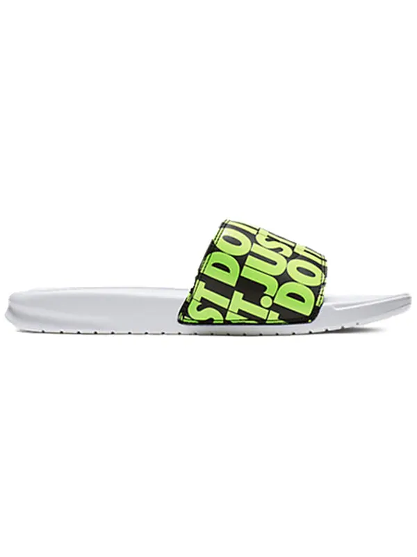 Тапочки benassi jdi print 'volt' Nike — изображение 2 из 4, белый/черный/зеленый